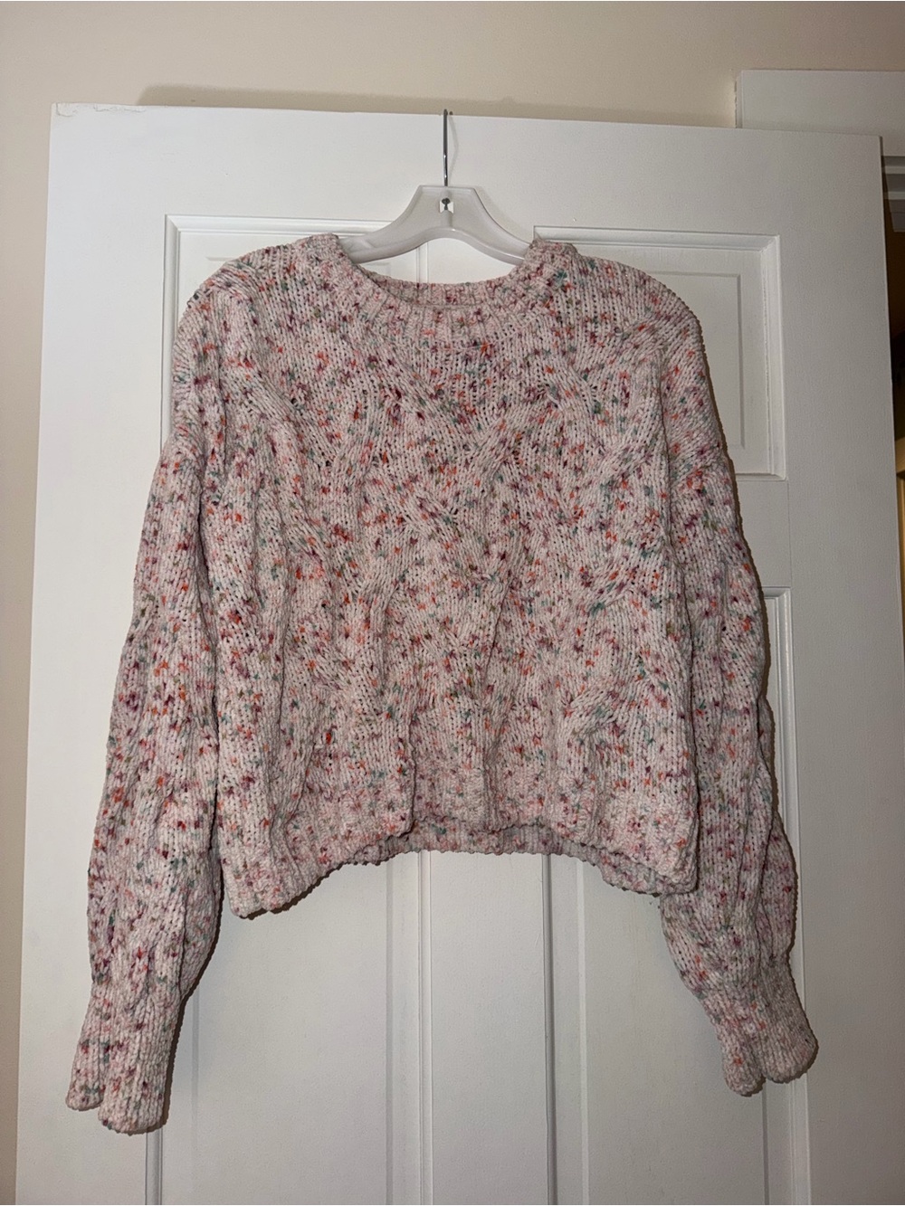 Pink Rose Speckled Pastel Sweater